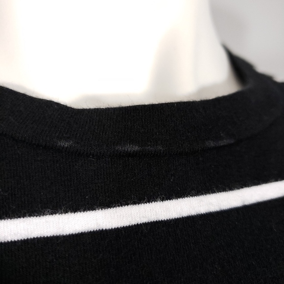 Brandy Melville Striped Tee Black and White OS Crewneck Shirt - Picture 4 of 5